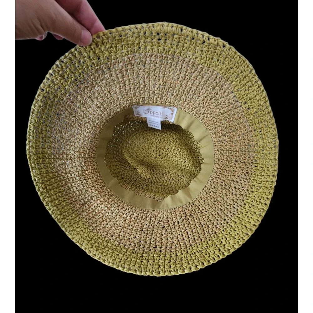 Cappelli Women's Wide Brim Woven Paper Rattan Packable‎ Floppy Sun Hat